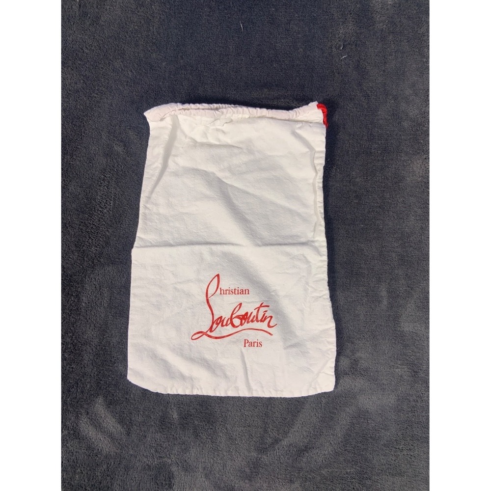 Christian Louboutin Women's Dust Bag Approx 12 X 8 White Drawstring Shoe Red